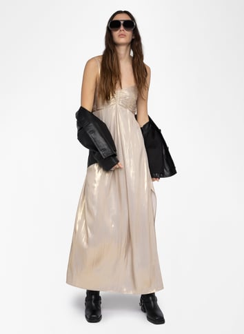 Robe longue en satin métallisé ZADIG&VOLTAIRE Doré